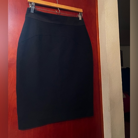 Diane von Furstenberg Woven Black Pencil Skirt Sz 10 Women - Picture 3 of 9